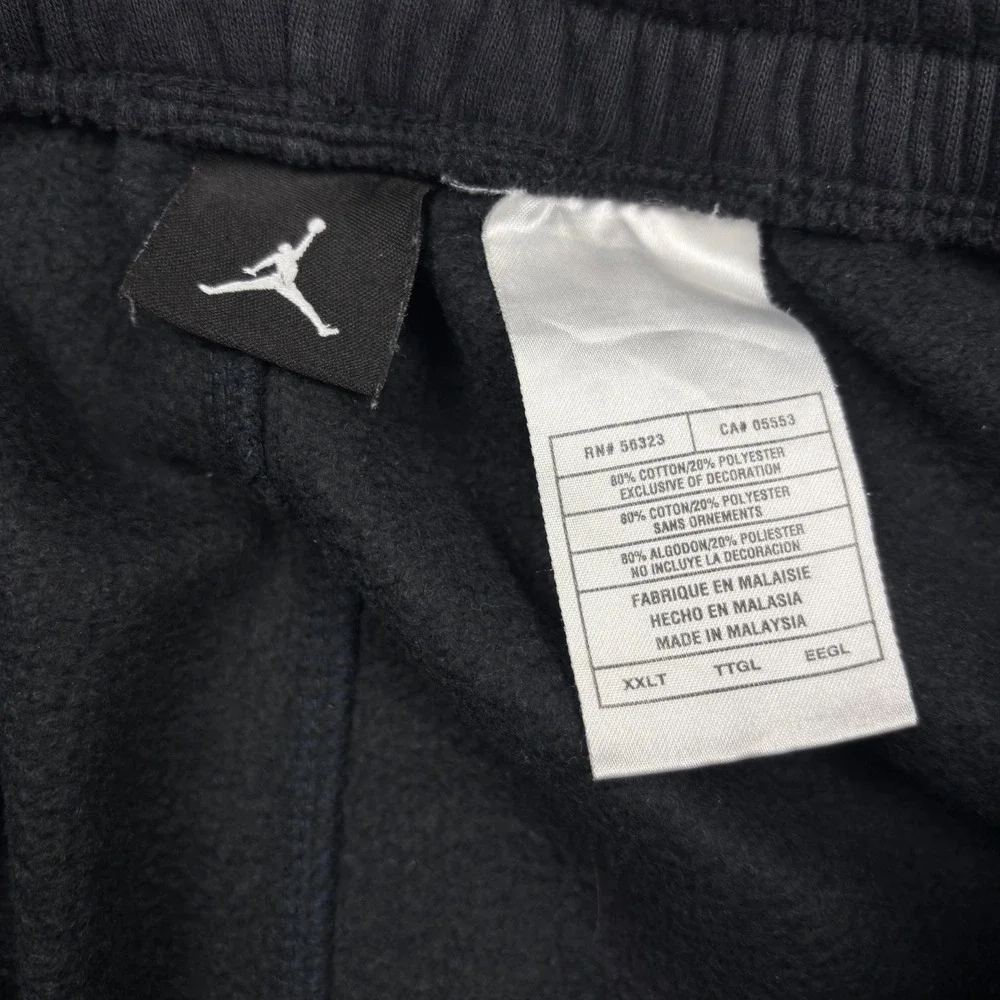 Jordan Sweatpants Mens 2XLT XXLT Black Red Jumpman Fleece Joggers 36 Inseam